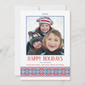 Modern Folk Art Embroidery | Slavic Pattern Feestdagenkaart (Voorkant)