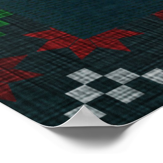 Modern Folk Art kerstboom | Kunst van Cherie Poster (Hoek)