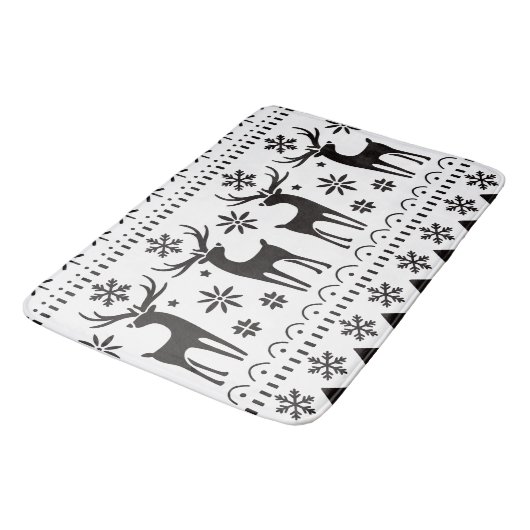 Modern Folk Art kerstrendierster Badmat (Gekanteld)