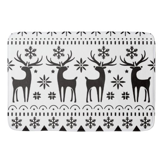 Modern Folk Art kerstrendierster Badmat (Voorkant)