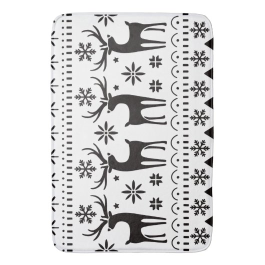 Modern Folk Art kerstrendierster Badmat (Voorkant Verticaal)