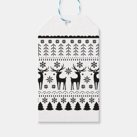 Modern Folk Art kerstrendierster Cadeaulabel (Voorkant)