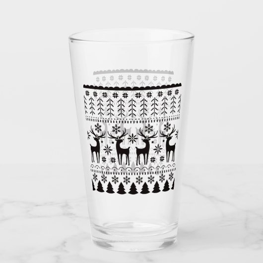 Modern Folk Art kerstrendierster Glas (Voorkant)