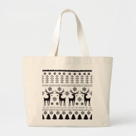 Modern Folk Art kerstrendierster Grote Tote Bag