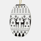 Modern Folk Art kerstrendierster Keramisch Ornament (Links)