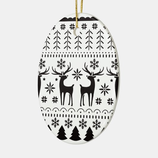 Modern Folk Art kerstrendierster Keramisch Ornament (Links)