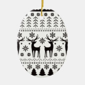 Modern Folk Art kerstrendierster Keramisch Ornament (Voorkant)