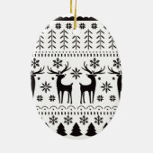 Modern Folk Art kerstrendierster Keramisch Ornament (Achterkant)