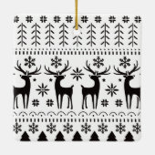 Modern Folk Art kerstrendierster Keramisch Ornament (Achterkant)