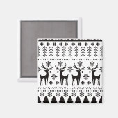 Modern Folk Art kerstrendierster Magneet (Voorkant / Achterkant)