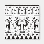 Modern Folk Art kerstrendierster Magneet (Voorkant)