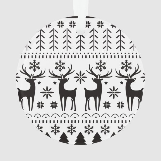 Modern Folk Art kerstrendierster Ornament (achterkant)