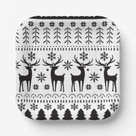 Modern Folk Art kerstrendierster Papieren Bordje