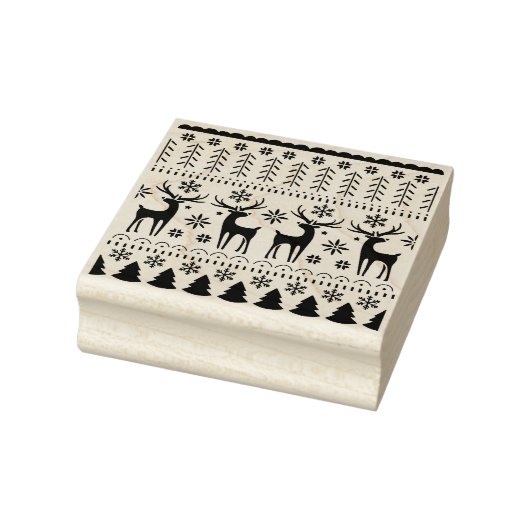 Modern Folk Art kerstrendierster Rubberstempel (Stempel)