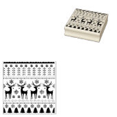 Modern Folk Art kerstrendierster Rubberstempel (Gestempeld)