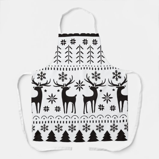 Modern Folk Art kerstrendierster Schort (Voorkant)