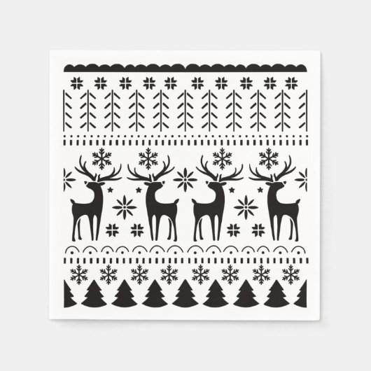 Modern Folk Art kerstrendierster Servet (Voorkant)