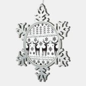 Modern Folk Art kerstrendierster Tin Sneeuwvlok Ornament (Rechts)