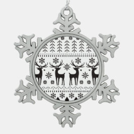 Modern Folk Art kerstrendierster Tin Sneeuwvlok Ornament