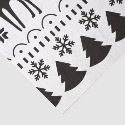 Modern Folk Art kerstrendierster Tissuepapier (Detail)