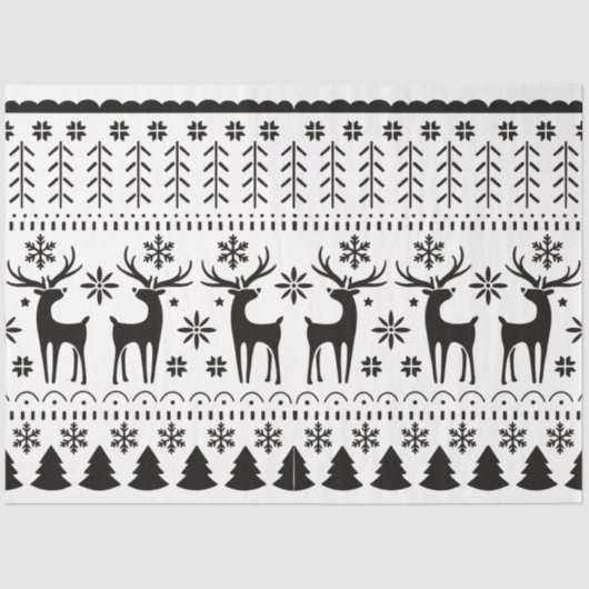 Modern Folk Art kerstrendierster Tissuepapier (Voorkant)