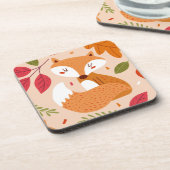 Modern Folk Foxes Bier Onderzetter (Linkerzijde)