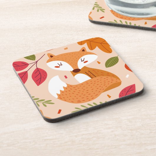 Modern Folk Foxes Bier Onderzetter (Linkerzijde)
