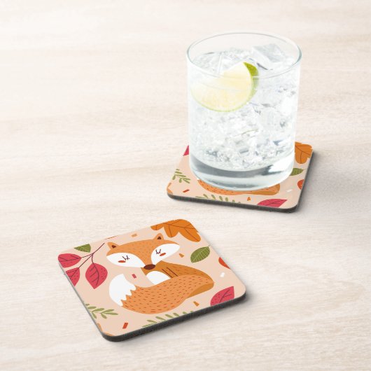 Modern Folk Foxes Bier Onderzetter (Rechterzijde)