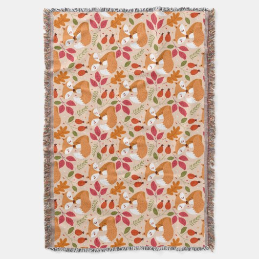 Modern Folk Foxes Deken (Voorkant Verticaal)