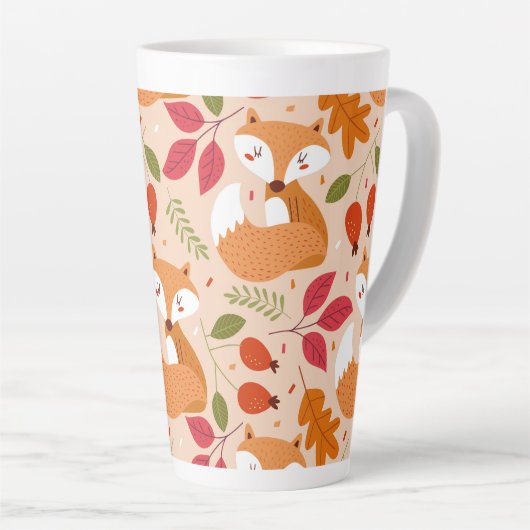 Modern Folk Foxes Latte Mok (Rechterhoek)