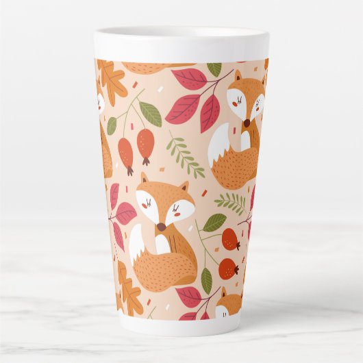 Modern Folk Foxes Latte Mok (Voorkant)