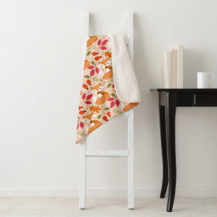 Modern Folk Foxes Sherpa Deken