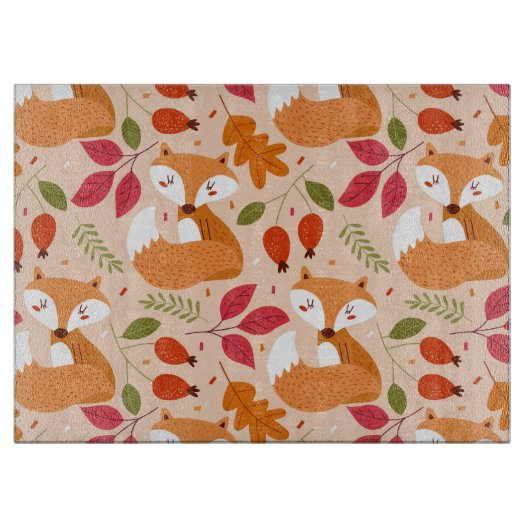 Modern Folk Foxes Snijplank (Voorkant)