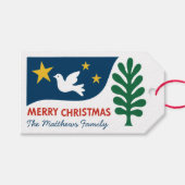 Modern Folk Kerst Minimaal Vet Vormen Cadeaulabel (Voorkant (Horizontaal))
