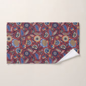 Modern Folk met maroon- en blauw tafels Bad Handdoek (Handdoek)