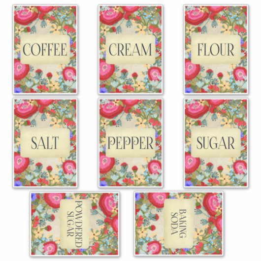 Modern Folkart Spice Labels | Keuken (Voorkant)