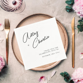 Modern Font Black & White Wedding Couples Names Servet