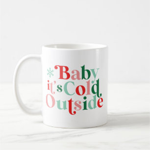 Modern Font Boho Baby Het is koud buiten Kerstmis Koffiemok