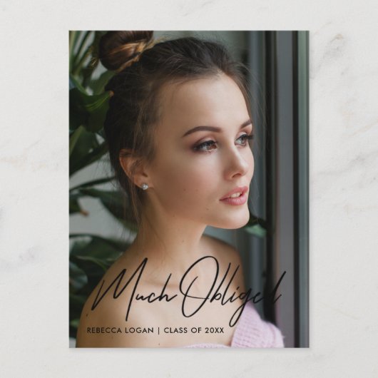 Modern Font Graceful Photo Afstuderen Hartelijk da Briefkaart (Voorkant)