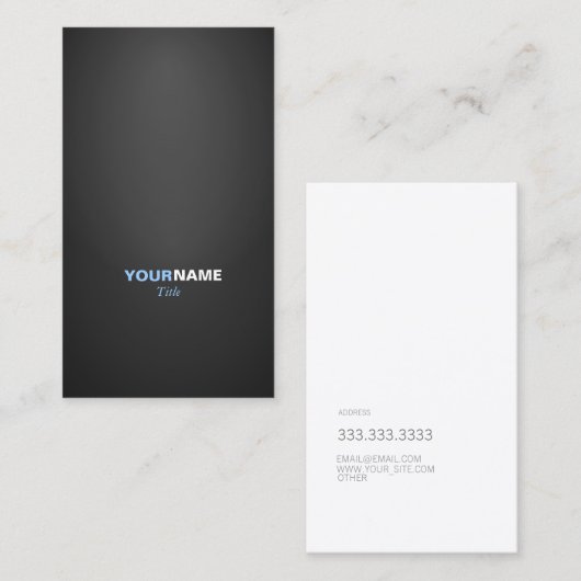 Modern font in two colors with visitekaartje (Voorkant / Achterkant)