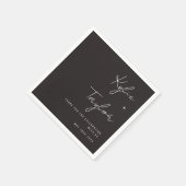 Modern Font Muted Black Couples Names Wedding Servet (Hoek)