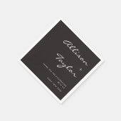 Modern Font Muted Black Couples Names Wedding Servet (Hoek)