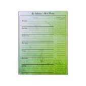 Modern Food Meal Planner - Trendy Textured Greens Notitieblok (Linkerzijde)