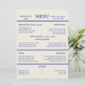 Modern Food Restaurant Cafe Menu Card (Staand voorkant)