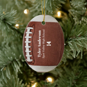 Modern Football Naam School en spelersnummer Keramisch Ornament