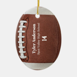 Modern Football Naam School en spelersnummer Keramisch Ornament