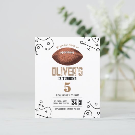 Modern Football Tactics Budget Verjaardagsuitnodig (Staand voorkant)