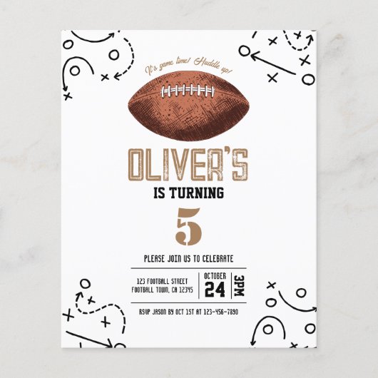 Modern Football Tactics Budget Verjaardagsuitnodig (Voorkant)