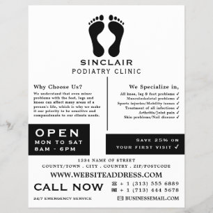 Modern Footprint, Podiatry Clinic, Podiatrist Flyer