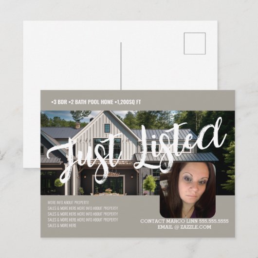 Modern for Sale Home Aangeboden Foto Business B Briefkaart (Voorkant / Achterkant)